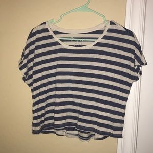 Navy blue & white crop top